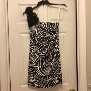 Cute One Strap Zebra Party Dress